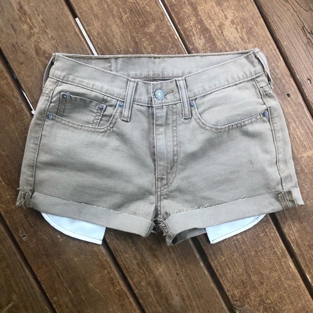 High Waist Levi’s 514 Khaki Cutoffs Shorts 4